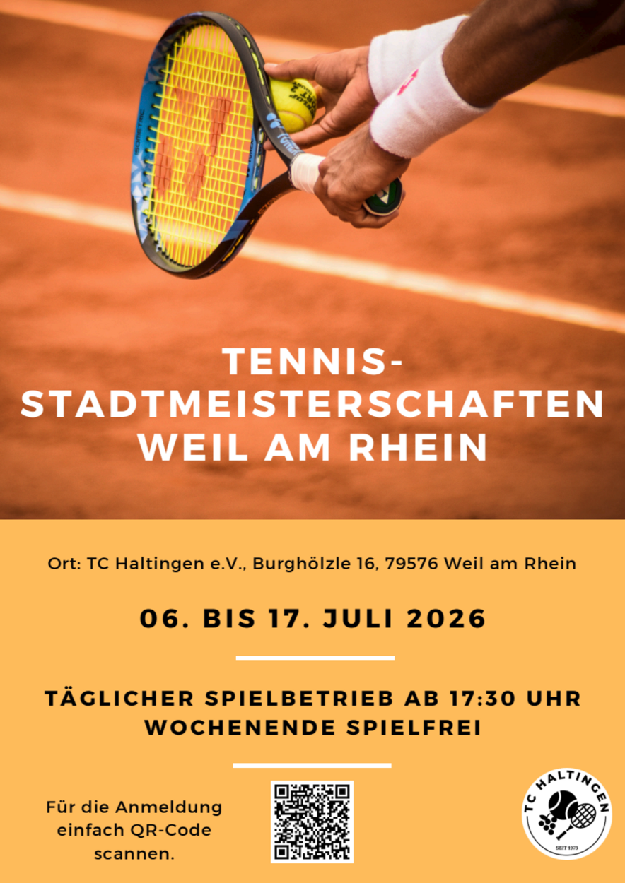 Weiler Tennis-Stadtmeisterschaften ab 6. Juli auf unserer Anlage